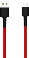 Xiaomi Mi Braided USB-A apa - USB-C apa Adat- és töltőkábel 1m - Piros/Fekete