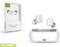 QCY T1C Bluetooth Sztereó TWS Headset + Töltő Dokkoló Fehér