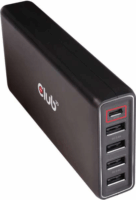 Club3D Hálózati 4xUSB-A + USB-C töltő 111W Fekete