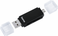 Hama Mobil - Tablet USB/microUS Külső kártyaolvasó - Fekete