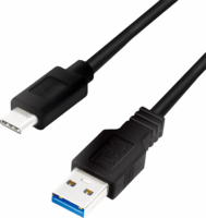 Logilink USB 3.2 Gen1 Type-A apa - USB-C apa Adat- és töltőkábel 3m - Fekete