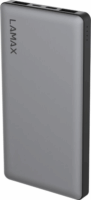 LAMAX LM10000QC Powerbank 10000mAh 18W (1.5-3A / 5-12V) - Fekete/Szürke