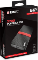 Emtec 512GB X200 Fekete/Piros USB 3.0 Külső SSD