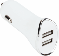 VCOM Autós 2xUSB töltő 10.5W Fehér