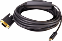 Club3D USB-C apa - VGA apa Aktív összekötő kábel 5m - Fekete
