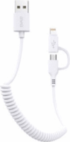 Awei 2in1 USB apa - Lightning/Micro USB apa Adatkábel 1m - Fehér