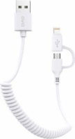 AWEI 2in1 USB apa - MicroUSB/Lightning apa Adat- és töltőkábel 1m - Fehér