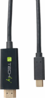 Techly USB-C apa - HDMI apa 4K Monitor adapter kábel 2m - Fekete