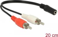 Delock RCA - JACK Audio (Hang)kábel 0.2m (2xRCA apa - 3.5mm 3pin anya)