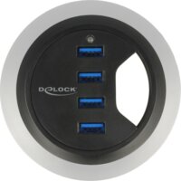 Delock 62868 Asztalba építhető USB 3.0 HUB (4 port) Fekete