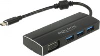 Delock USB-C apa - 3xUSB-A anya + VGA anya adapter