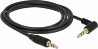Delock JACK - JACK Sztereó kábel 2m (3.5mm jack apa - 3.5mm jack apa 90°) Fekete