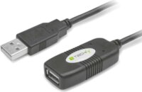 Techly USB 2.0 Aktív hosszabbító kábel 10m - Fekete