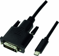 Logilink USB-C apa - DVI apa Összekötő kábel 1.8m - Fekete