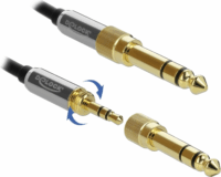 DeLOCK JACK - JACK kábel 2m (3.5mm jack apa - 3.5mm jack apa) csavaros adapterrel