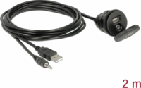 DeLOCK USB A + 3.5mm jack - USB A + 3.5mm jack Toldókábel 2m Fekete