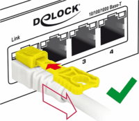DeLOCK S/STP Cat6A Secure Patch kábel 0.5m Fehér