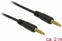 DeLOCK JACK - JACK kábel 2m (3.5mm jack apa - 3.5mm jack apa) Fekete