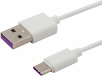 SAVIO USB-C apa - USB 2.0-A apa Adat- és töltőkábel 1m - Fehér