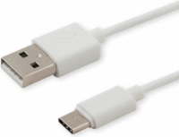 SAVIO USB-C apa - USB 2.0-A apa Adat- és töltőkábel 1m - Fehér