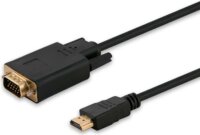 Savio HDMI apa - D-Sub (VGA) apa kábel 1.8m Fekete