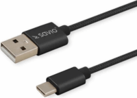 SAVIO USB-C apa - USB 2.0-A apa Adat- és töltőkábel 2m - Fekete