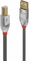 LINDY Cromo Line USB-A - USB-B Adat- és töltőkábel 7.5m - Szürke