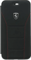 Ferrari Heritage 488 Apple iPhone 8 Plus / 7 Plus Valódi Bőr Flip Tok - Fekete