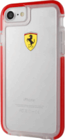 Ferrari FEGLHCP7RE Apple iPhone 7 Fényes Tok - Átlátszó / Piros