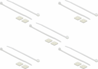 DeLOCK Kábelkötegelő talp 20 x 20 mm kábelkötegelővel 100 x 2.5 mm Fehér (10 talp + 10 kötegelő)