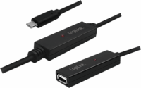 LOGILINK USB 2.0 Aktív Repeater kábel USB-C - USB-A 15m - Fekete