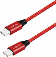 LOGILINK USB-C apa - USB-C apa Adat- és töltőkábel 1m - Piros