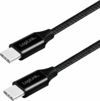 LOGILINK USB-C apa - USB-C apa Adat- és töltőkábel 0.3m - Fekete
