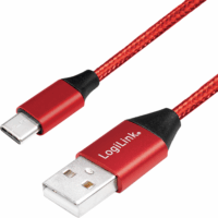 LOGILINK USB-A apa - USB-C apa Adat- és töltőkábel 1m - Piros