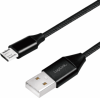 LOGILINK USB-A apa - MicroUSB-B apa Adat- és töltőkábel 1m - Fekete