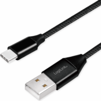 LogiLink USB-A apa - USB-C apaAdat- és töltőkábel 0.3m - Fekete