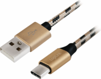 LOGILINK USB apa - USB-C apa Adat- és töltőkábel 1m - Fekete / Réz