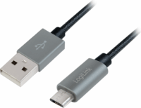 LOGILINK USB apa - MicroUSB apa Adat- és töltőkábel 1m - Szürke