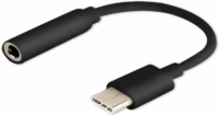 Savio USB-C apa - 3.5mm jack anya Audio adapter Fekete