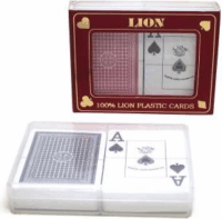 Lion 100% plasztik póker 2x55 lap műanyag dobozban
