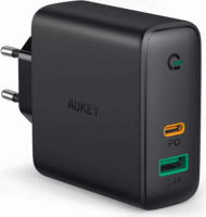 Aukey PA-D3 Hálózati USB-A + USB-C PD 3.0 töltő 60W Fekete