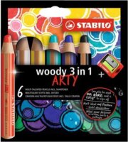 Stabilo Woody ARTY 3 in1 Kerek Színes ceruza készlet (6 db/csomag)
