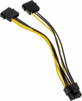 Akasa 4pin Molex - 6+2pin PCIe Adapter 15cm