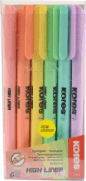 Kores 0.5-5 mm Szövegkiemelő készlet - 6 különböző pasztell szín