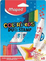 Maped Color'Peps Duo Stamp 7.5mm Filctoll készlet kétvégű - 8 különböző szín és minta