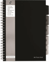 Pukka Pad Black project book 125 lapos A4 vonalas spirálfüzet - Fekete