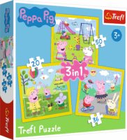 Trefl Peppa malac: Egy boldog nap - 3 az 1-ben puzzle