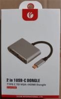 VCOM USB-C apa - VGA anya + HDMI anya adapter