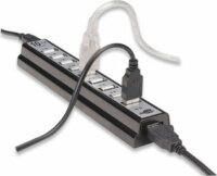 Manhattan Hi-Speed USB 2.0 Hub 10 port + tápegység, fekete
