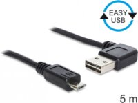 Delock EASY-USB 2.0 -A apa hajlított > USB 2.0 micro-B apa kábel, 5 m